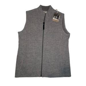 Red Maple Women's Eco Zip Vest Small Eco Gray Alpaca Wool Blend NWT